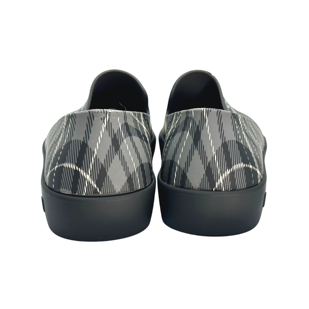 Melissa Ground Black Gray Tartan PVC Slip-On Sneakers 8 - Picture 7 of 9